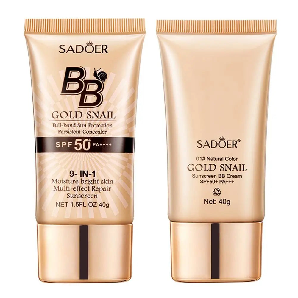 SPF50+ Gold Snail Sunscreen BB Cream Whitening Foundation Concealer Moisturizing Long Lasting Even Skin Tone Makeup Base Primer - AliExpress 66
