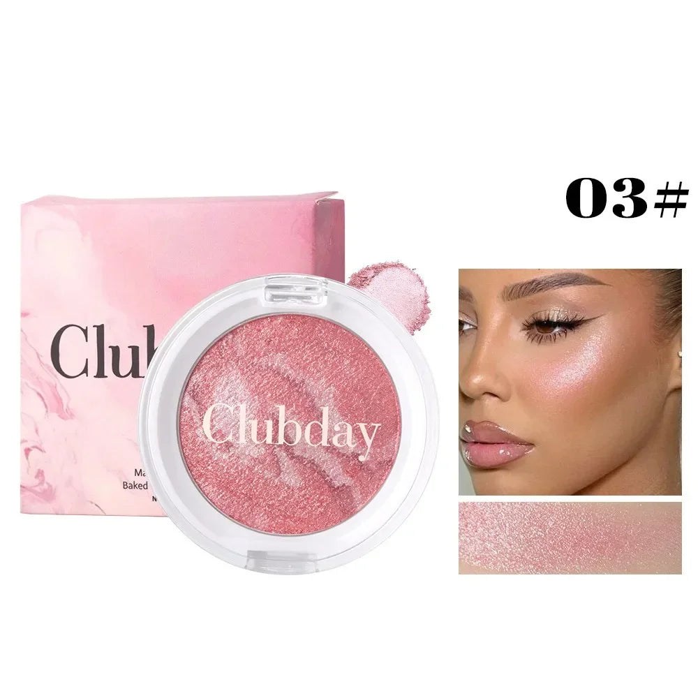 Pearly Blush Marble Pattern Face Baked Brighten Blush Highlight Long-lasting Natural Highgloss High Pigment Contour Face Makeup - AliExpress 66