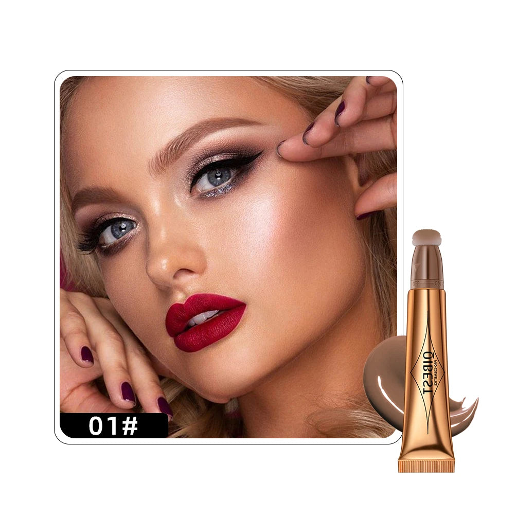 QIBEST Liquid Contour With Cushion Applicator Highlight Shimmer Natural Soft Moisturizing Cream Liquid Blush For Cheek Cosmetics - AliExpress 66