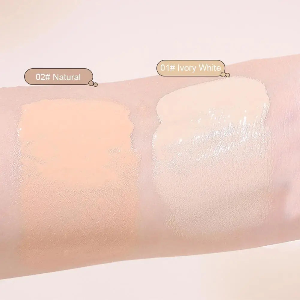 Natural Concealer BB Cream, Foundation Liquid Long-lasting Ivory White Concealer Moisturizing Oil Control Base Makeup No Powder