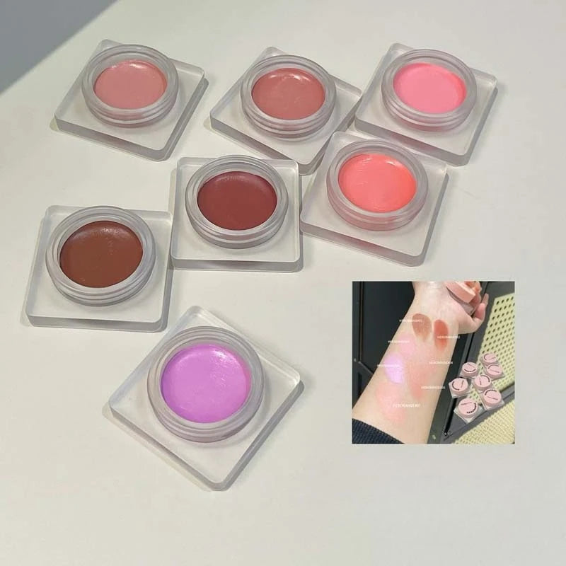 Purple Blush Cream Cheek Rouge Rose Brown Mud Palette Long-Lasting Waterproof Monochrome Brighten Face Moisturizing Blush Makeup - AliExpress 66