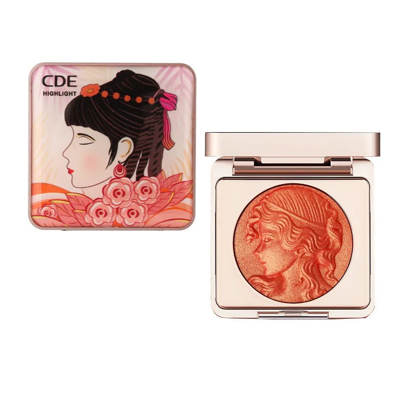 6g Young Girl Three Dimensional Relief Cheek Natural Blusher Shiny Orange Gold Blush Plate Rose Pink Monochrome Blusher Makeup - AliExpress 66