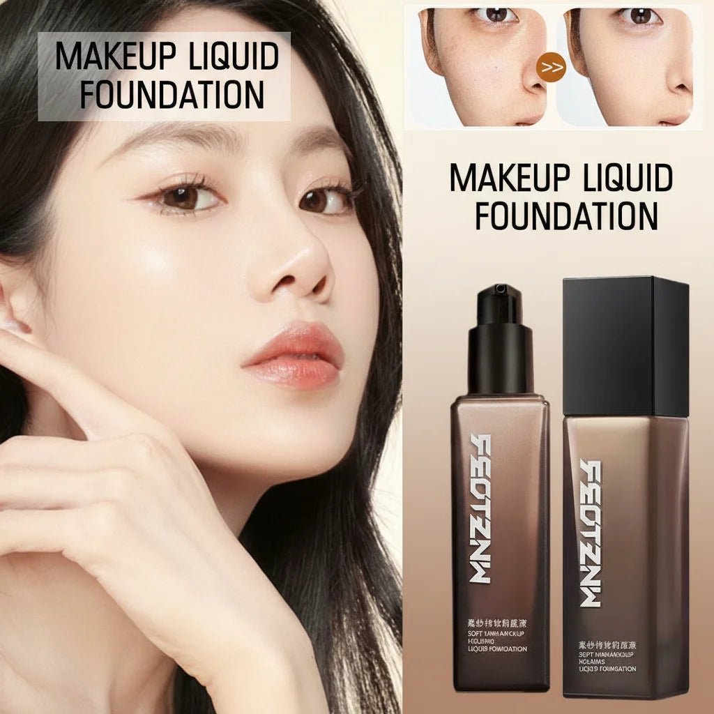 Feotznw Light Foundation - Complete, Long-Lasting, Moisturizing, Anti-Transfer and Oil Control, Suitable for All Skin Types