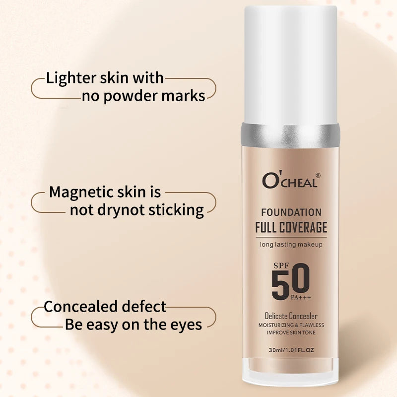 O¡®CHEAL 50PA+++ Liquid Foundation Cream Lasting Coverage Makeup Concealer Moisturizing Bright Skin Tone Hydrating Beauty Cream - AliExpress 66