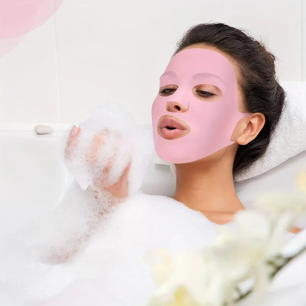 Reusable Silicone Face Mask Holder 3D Ear Hanging Design Moisturizing Facial Mask Cover Anti Wrinkle Auxiliary Mask