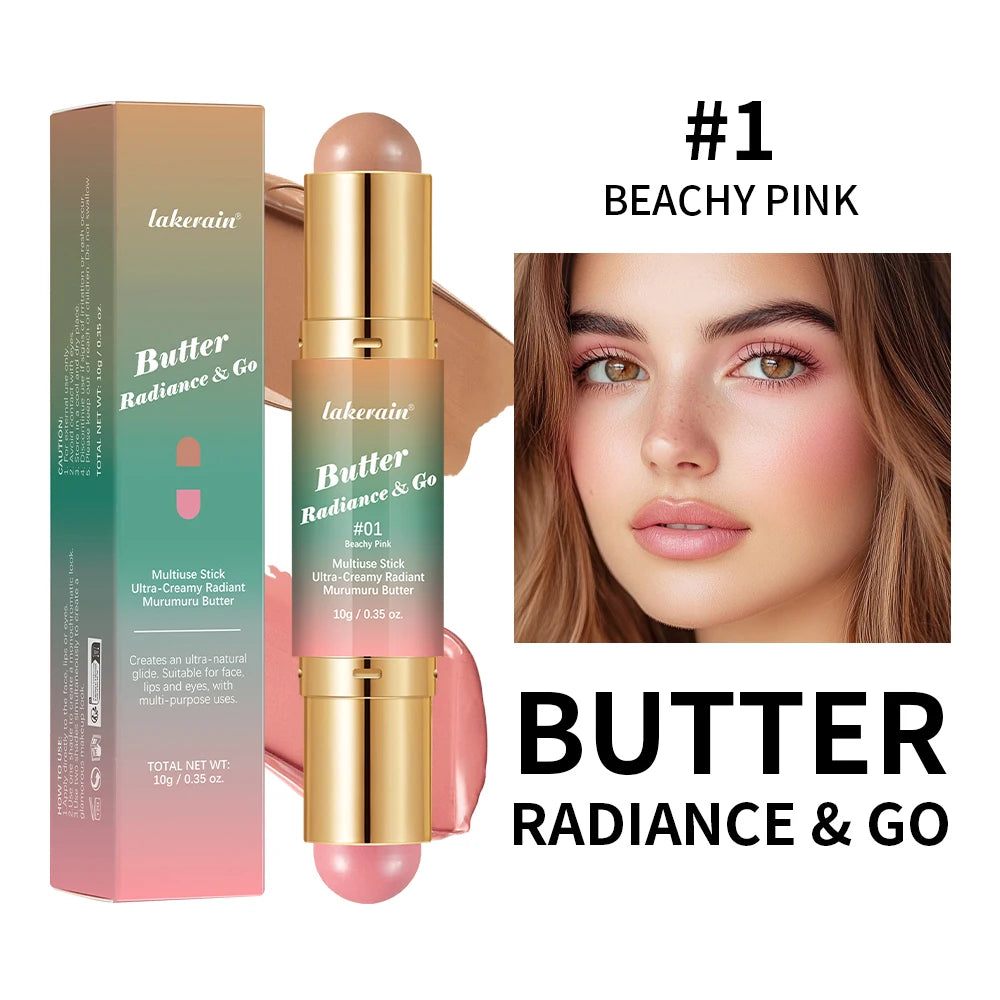 Butter Glow & Go Multiuse Stick Double-Headed Bronzer Blush Stick for Cheeks Contours Light Glossy Bronze&Pink Blusher Cosmetics - AliExpress 66