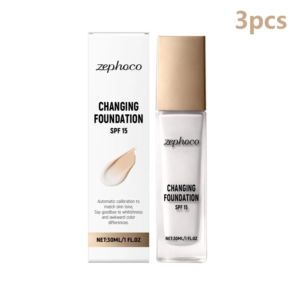 Zephoco Color Changing Foundation Spf 15 Lasting Matte Finish Deep Hydrating Makeup Match Skin Tone High Coverage Foundation - AliExpress 66