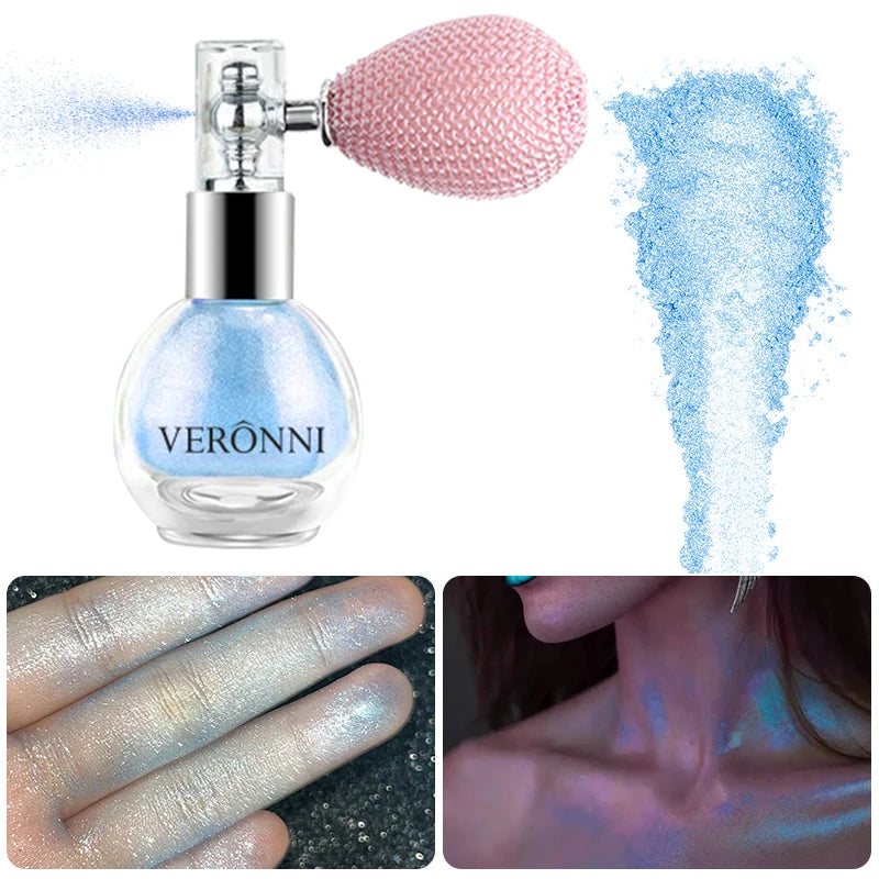 Glitter Body Highlighter Powder Spray Makeup,Shimmer Powder for Body And Face Hair,Parties,Festivals Cosmetic Luminous Effects - AliExpress 66