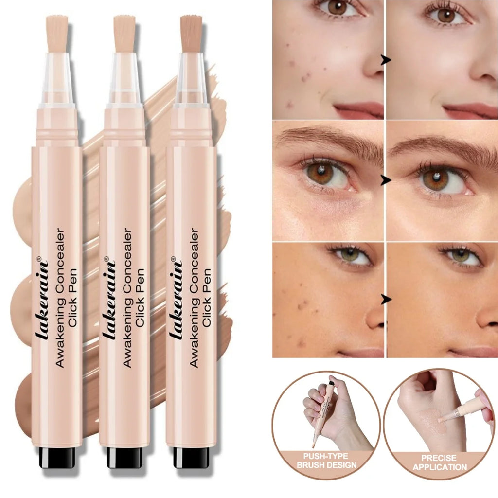 Awakening Concealer Click Pen, Brightens&Conceals Dark Circles Under Eyes, Push-type Brush Design, Lightweight Eye Concealer - AliExpress 66