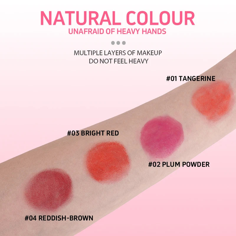O'CHEAL Translucent Radiant Skin Blusher Four-Color Blush Lips And Cheeks Dual-Use Natural Brightening Long-Lasting Waterproof - AliExpress 66