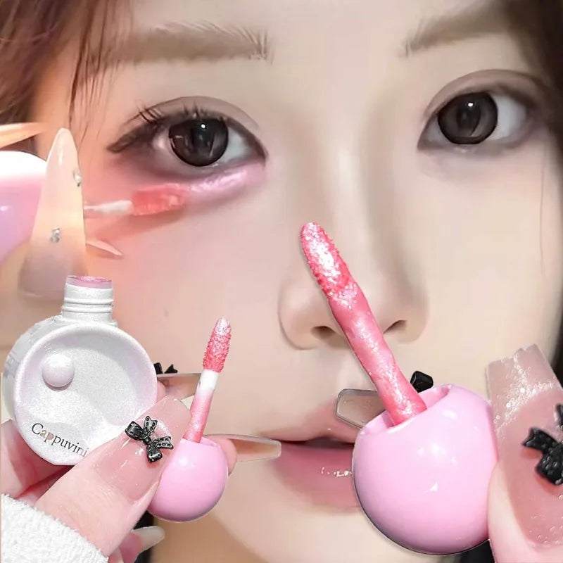 Shimmer Liquid Highlighter Face Contour Makeup Pearlescent Glow Radiant Brightening Lying Silkworm Liquid Highlighter Eye Makeup - AliExpress 66