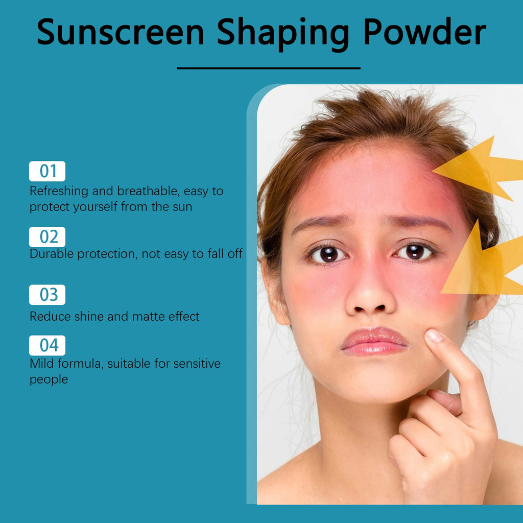 Hoygi SPF50 Mineral Sunscreen Shaping Powder Oil Control Matte Pore?Covering Lightweight Mild Face Makeup Setting Loose Powder