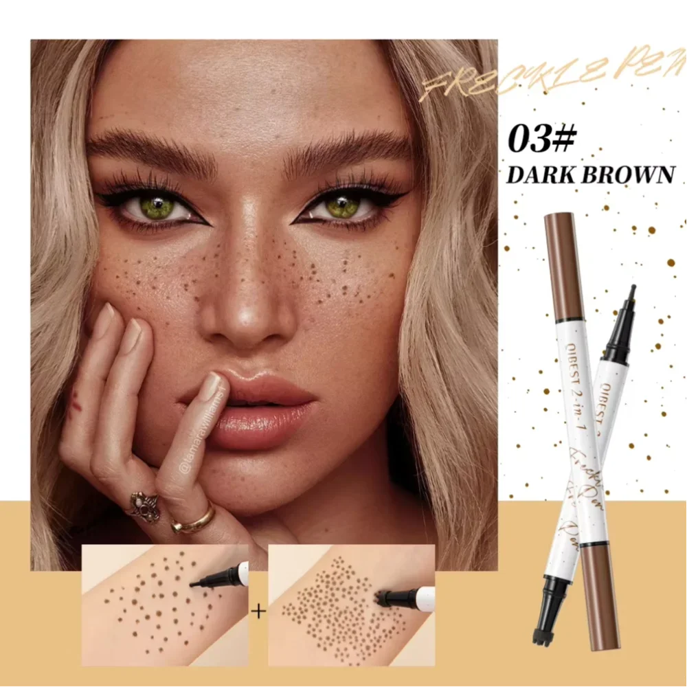 Double-end Freckles Stamp Pen Makeup 2-IN-1 Freckle Seal Waterproof Face Concealer Contour Natural Brown Freckle Cosmetic