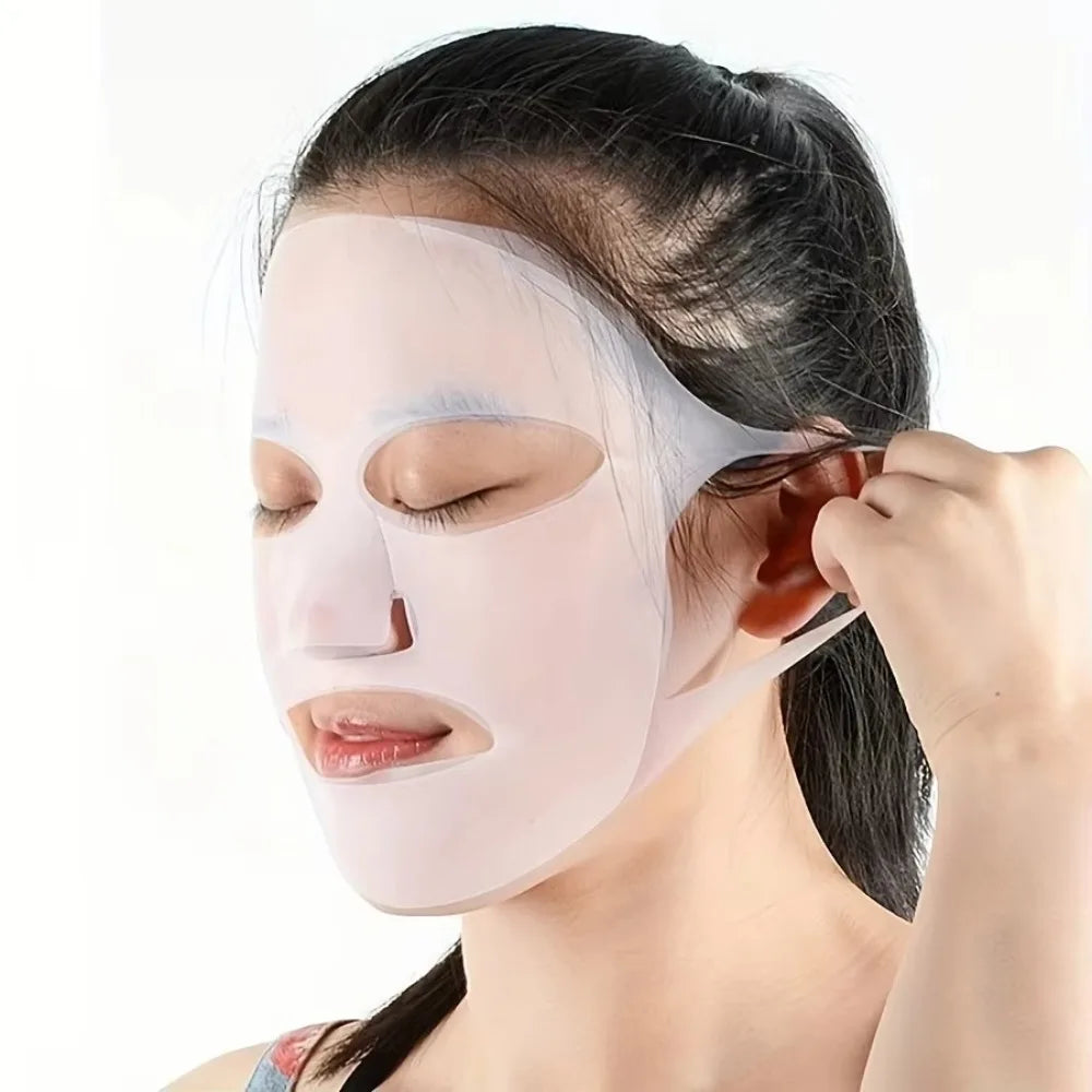 Reusable Silicone Face Mask Holder 3D Ear Hanging Design Moisturizing Facial Mask Cover Anti Wrinkle Auxiliary Mask