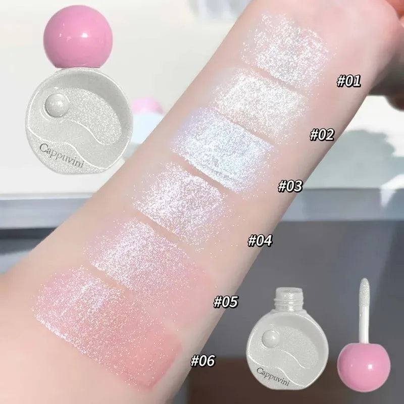 Shimmer Liquid Highlighter Face Contour Makeup Pearlescent Glow Radiant Brightening Lying Silkworm Liquid Highlighter Eye Makeup - AliExpress 66