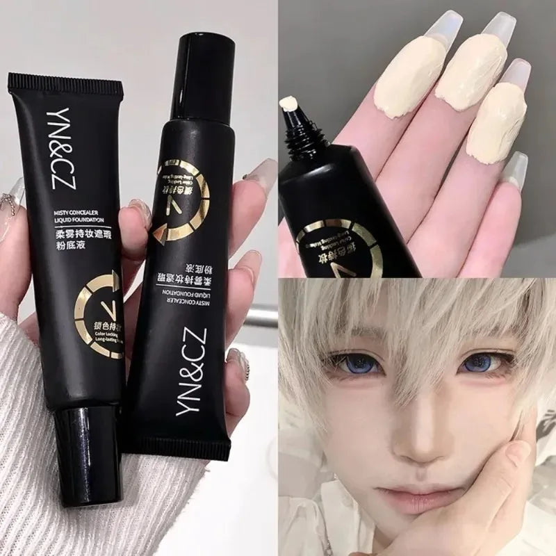 White Liquid Foundation for Halloween Goth Makeup Waterproof Full Coverage Primer High Concealer Cosplay Foundation Face Paint