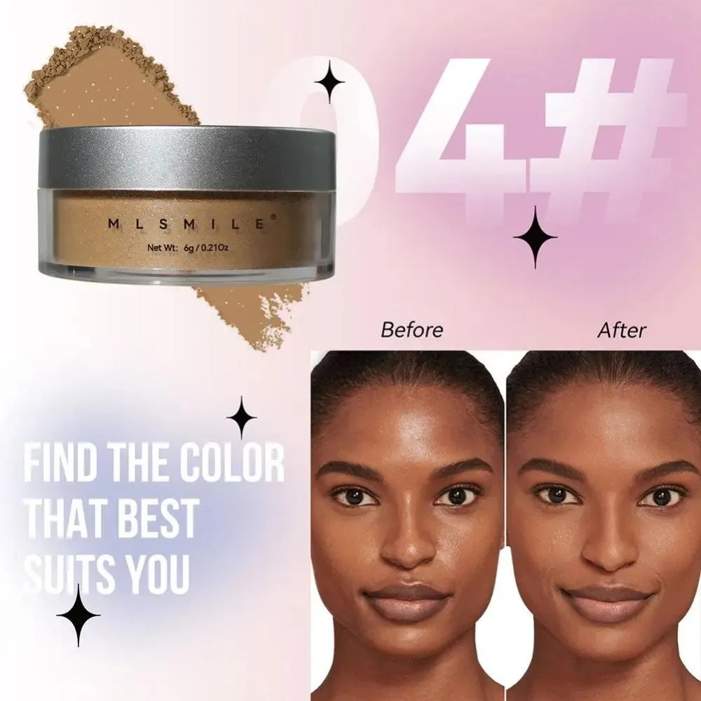 Long Lasting Glitter Setting Powder Pearlescent Natural Finish Face Powder Oil Control Hide Pore Matte Powder Face Makeup