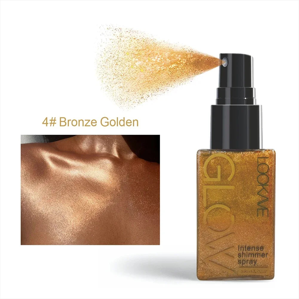 Illuminating Face Brightening Spray 30ml Liquid Highlighter Waterproof Long Lasting Shimmer Glitter Natural Glow for Body Face