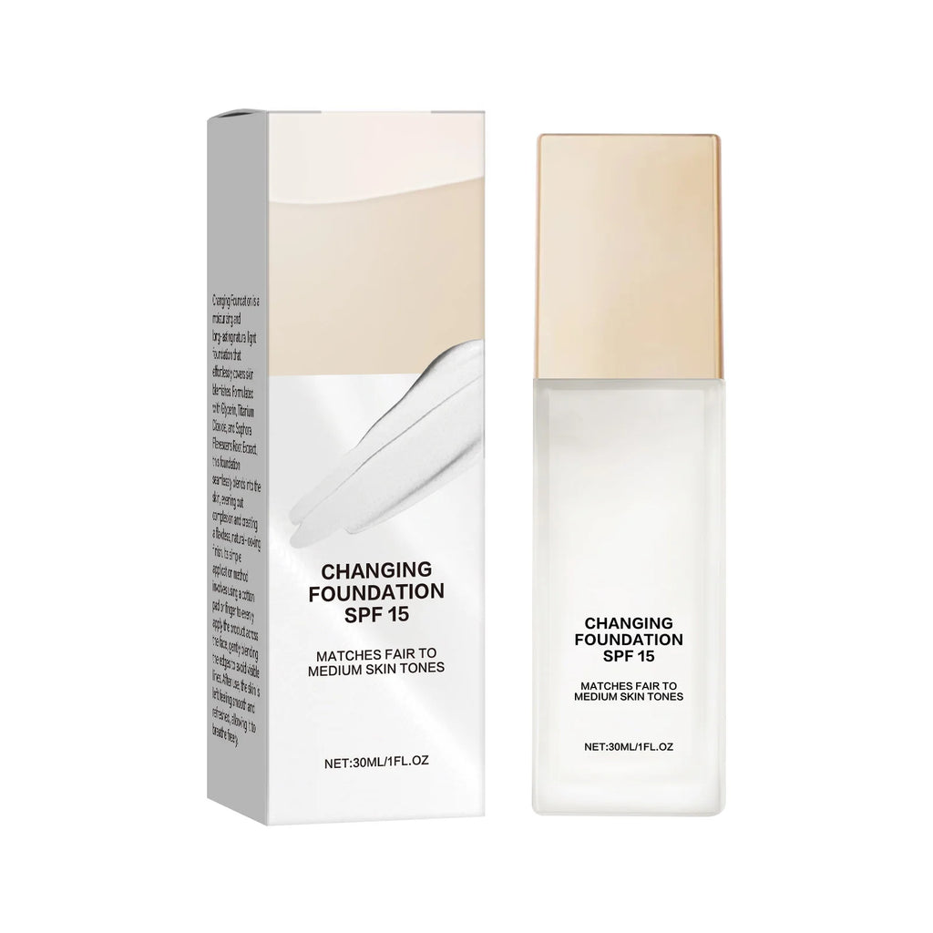 Changing Foundation SPF 15 Lightweight Liquid Makeup for Fair to Medium Skin, Hydrating Natural Coverage with Hyaluronic Acid - AliExpress 66