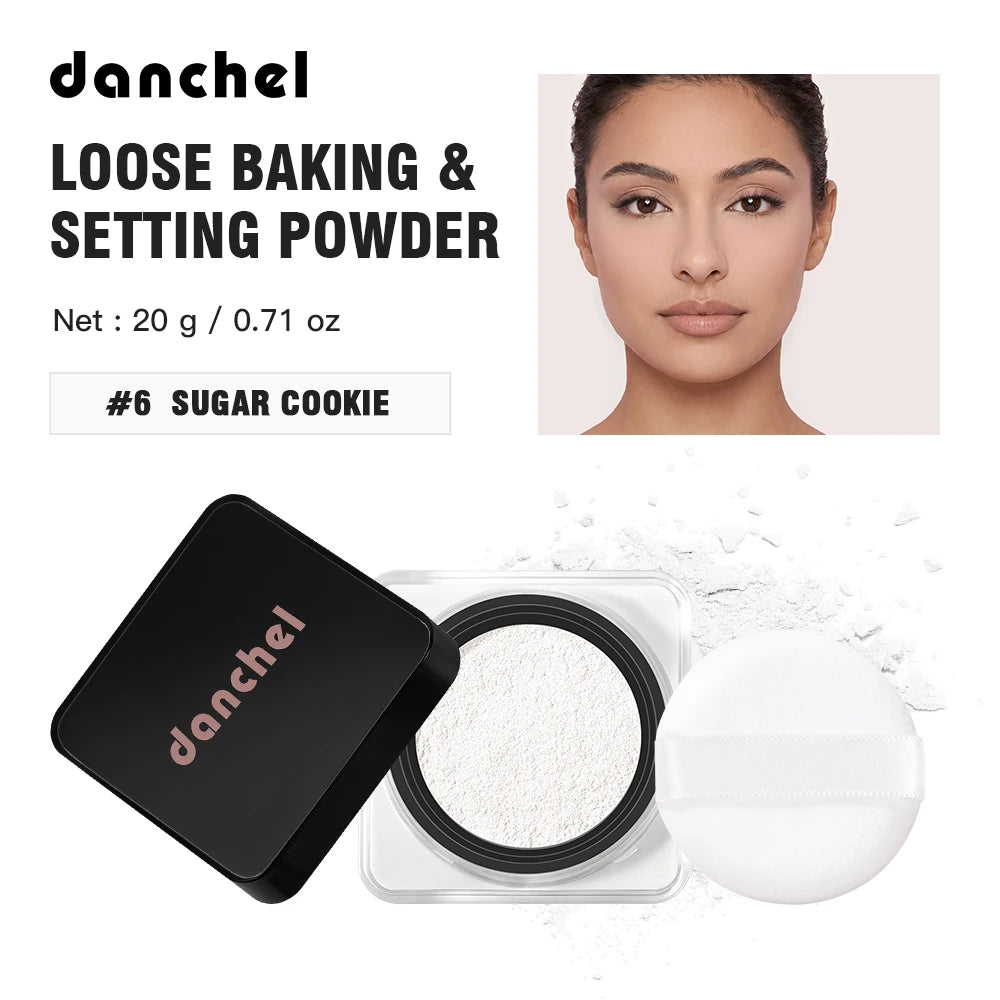 Waterproof Long Lasting Loose Baking Setting Powder &Puff Matte Finish Oil Control Face Cosmetics Anti Sweat Oil Absorb Makeup