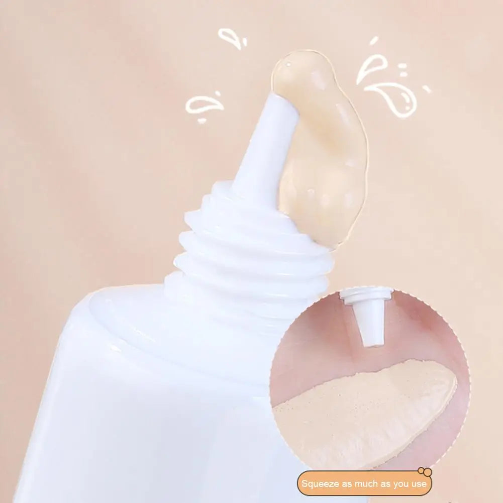 Natural Concealer BB Cream, Foundation Liquid Long-lasting Ivory White Concealer Moisturizing Oil Control Base Makeup No Powder