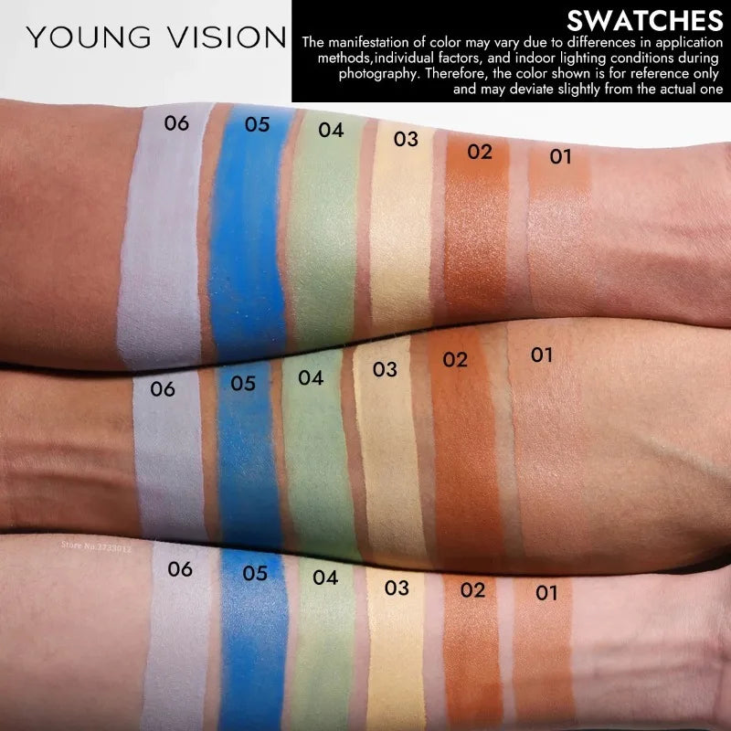 Orange Liquid Concealer Colorful Foundation Primer Base Facial Repair Dark Circles Corrector Skin Tone Purple Brighten Concealer