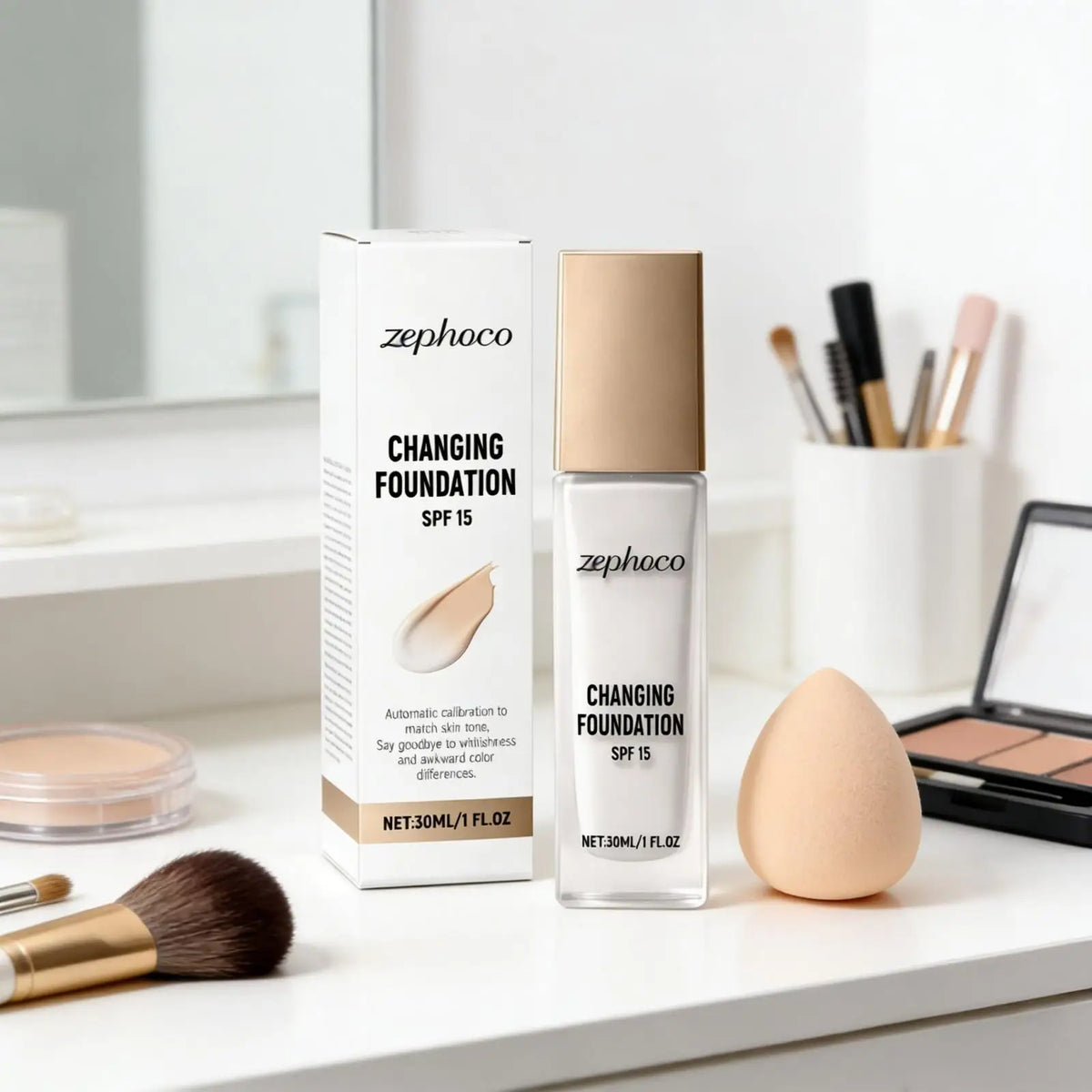 Zephoco Color Changing Foundation Spf 15 Lasting Matte Finish Deep Hydrating Makeup Match Skin Tone High Coverage Foundation - AliExpress 66