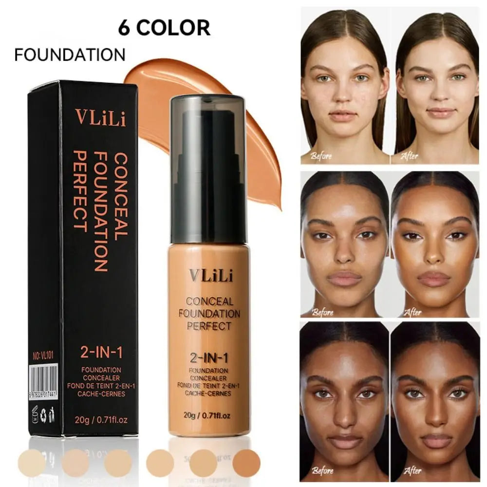 New Waterproof Liquid Foundation Oil-Control Matte Face Foundation Cream Sweat Proof Natural Foundation Concealer Cream