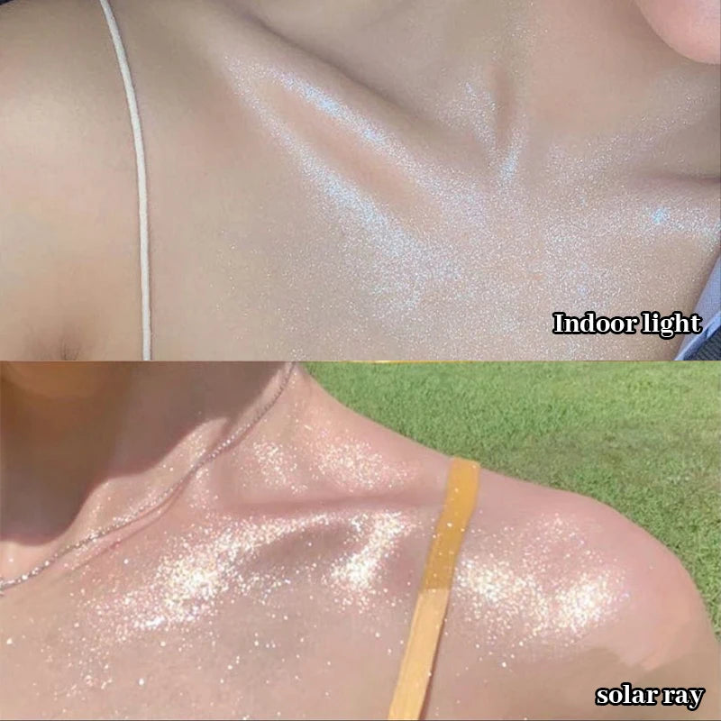 Body Shimmer Oil,Body Liquid Highlighter Facial Contour Brightening Makeup,Illuminating Liquid Highlighter for Face Body Hair - AliExpress 66