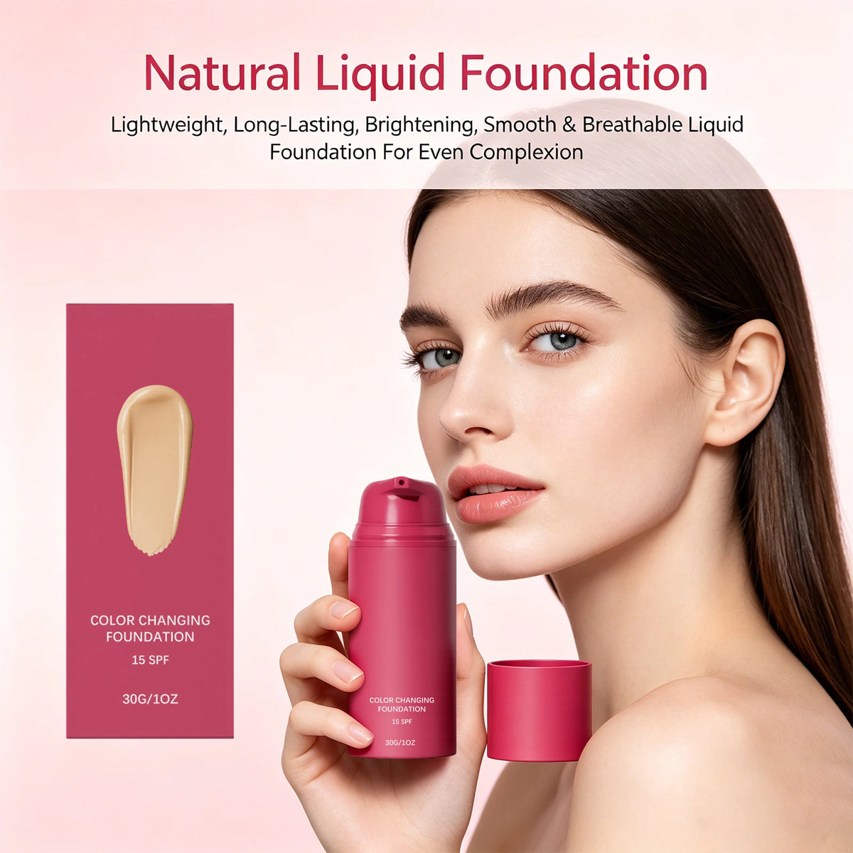 Color Changing Foundation Natural Color Spf15 Sun Protection Makeup Full Coverage Even Skin Tone Lightweight Moisturizing Makeup - AliExpress 66