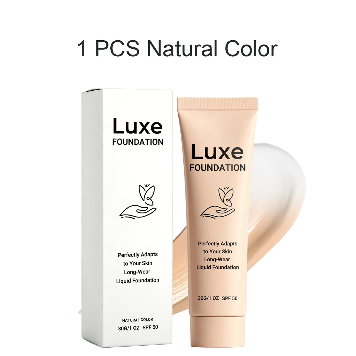 Luxe Temperature Changing Foundation Set Long Wear Liquid Makeup Skin Tone Adaptive Lightweight Natural Glow 30g SPF 50