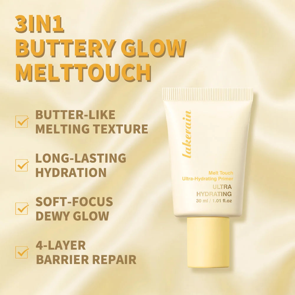 Melt Touch Ultra-Hydrating Primer Long-Lasting Hydration Correct Rough Pore Dewy Glass Effect Base Butter Moisturising Primer