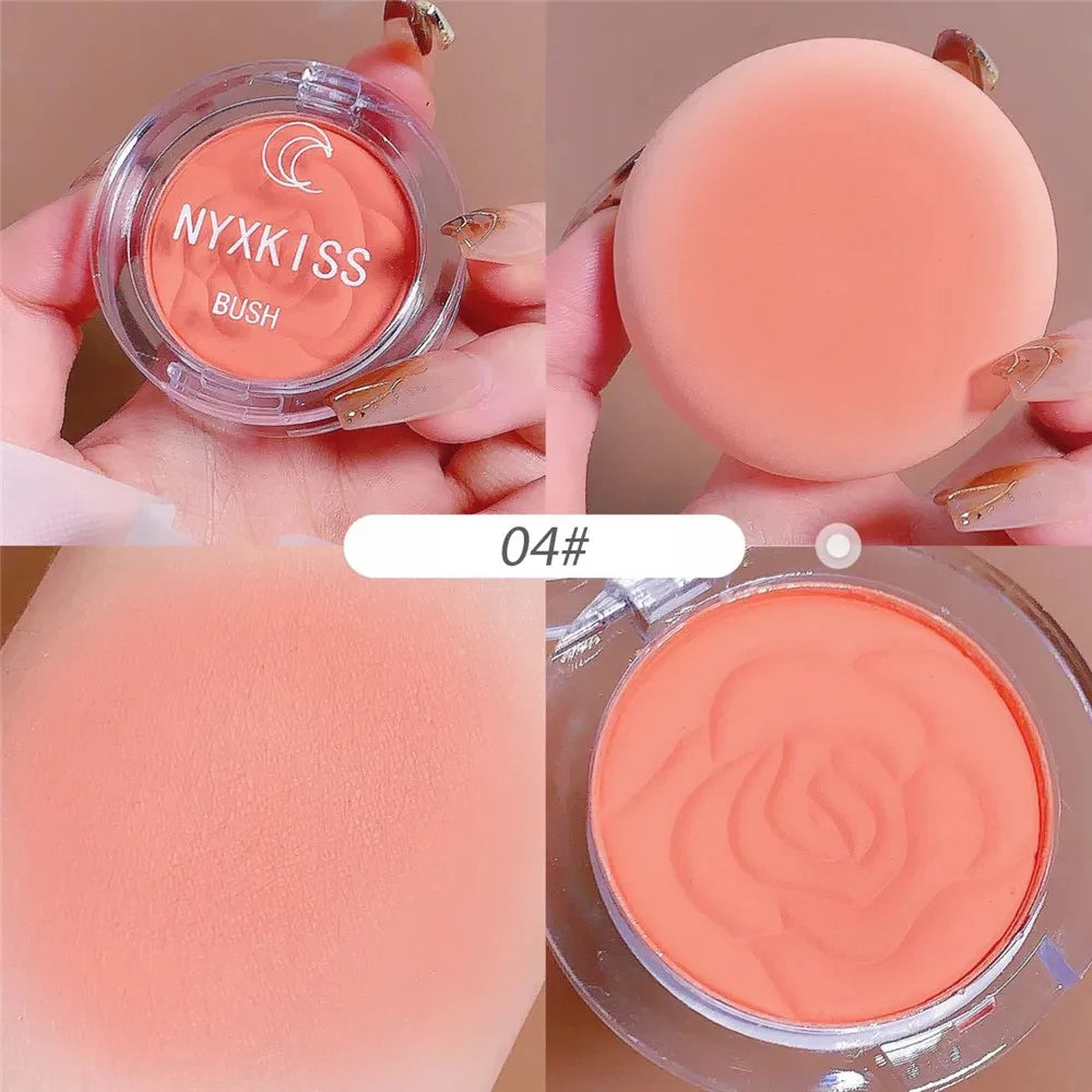 Single Color Matte Embossed Petal Blush Palette Peach Cream Pink Orange Cheek Contour Makeup Rouge for Women Beauty Cosmetics - AliExpress 66
