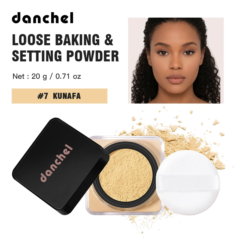Waterproof Long Lasting Loose Baking Setting Powder &Puff Matte Finish Oil Control Face Cosmetics Anti Sweat Oil Absorb Makeup