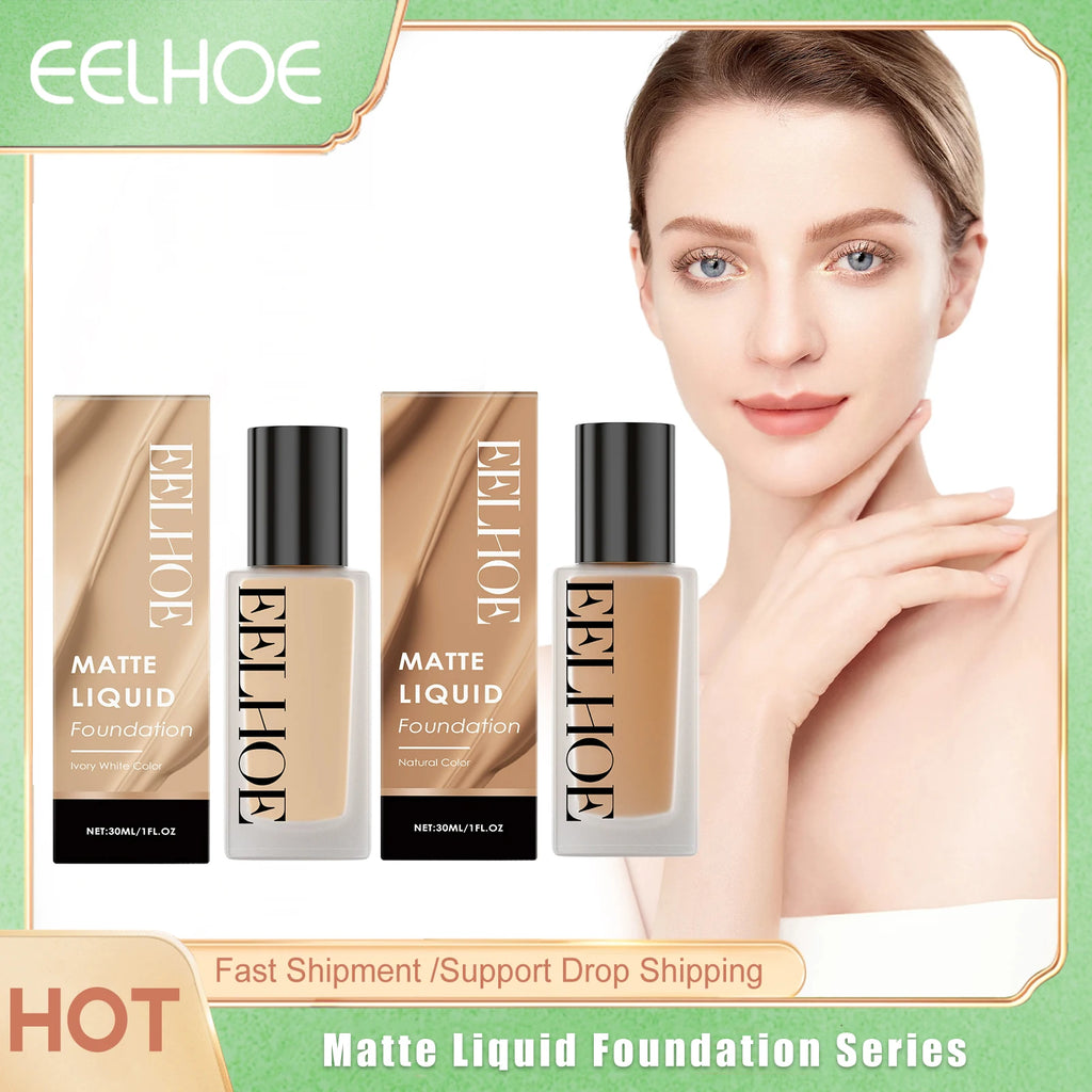 Eelhoe Matte Liquid Foundation Series Long Lasting Waterproof Not Easy to Remove Full Cover No Transfer Makeup Base Concealers - AliExpress 66
