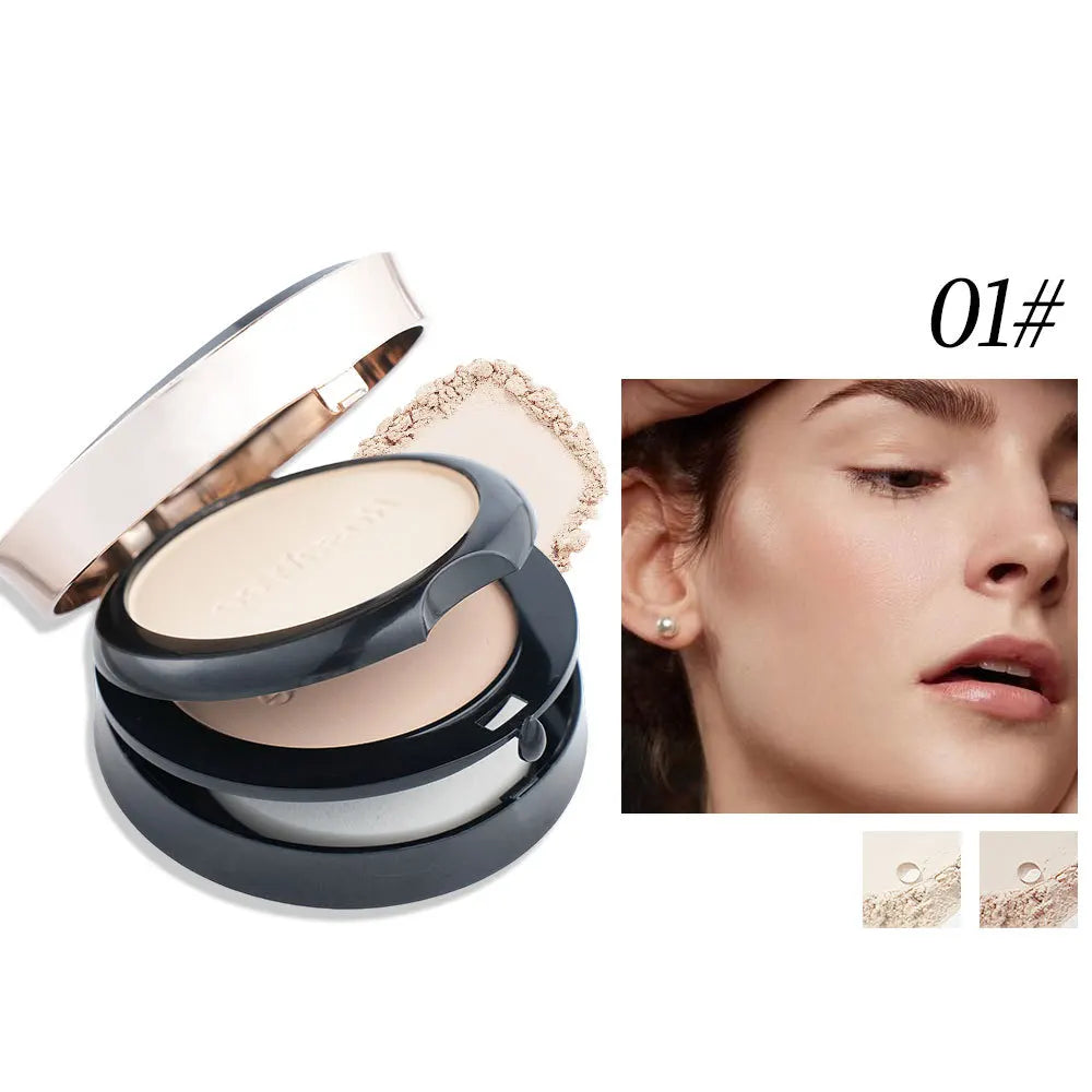 Double?layer Matte Face Powder Palette Sweat?proof Setting Powder Delicate Texture Natural Concealer Facial Makeup Cosmetics