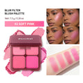 4 Color Matte Cream Blush Highlighter Palette Pink Peach Expanding Color Natural Water Light Blush Rouge Portable Face Cheek Tin
