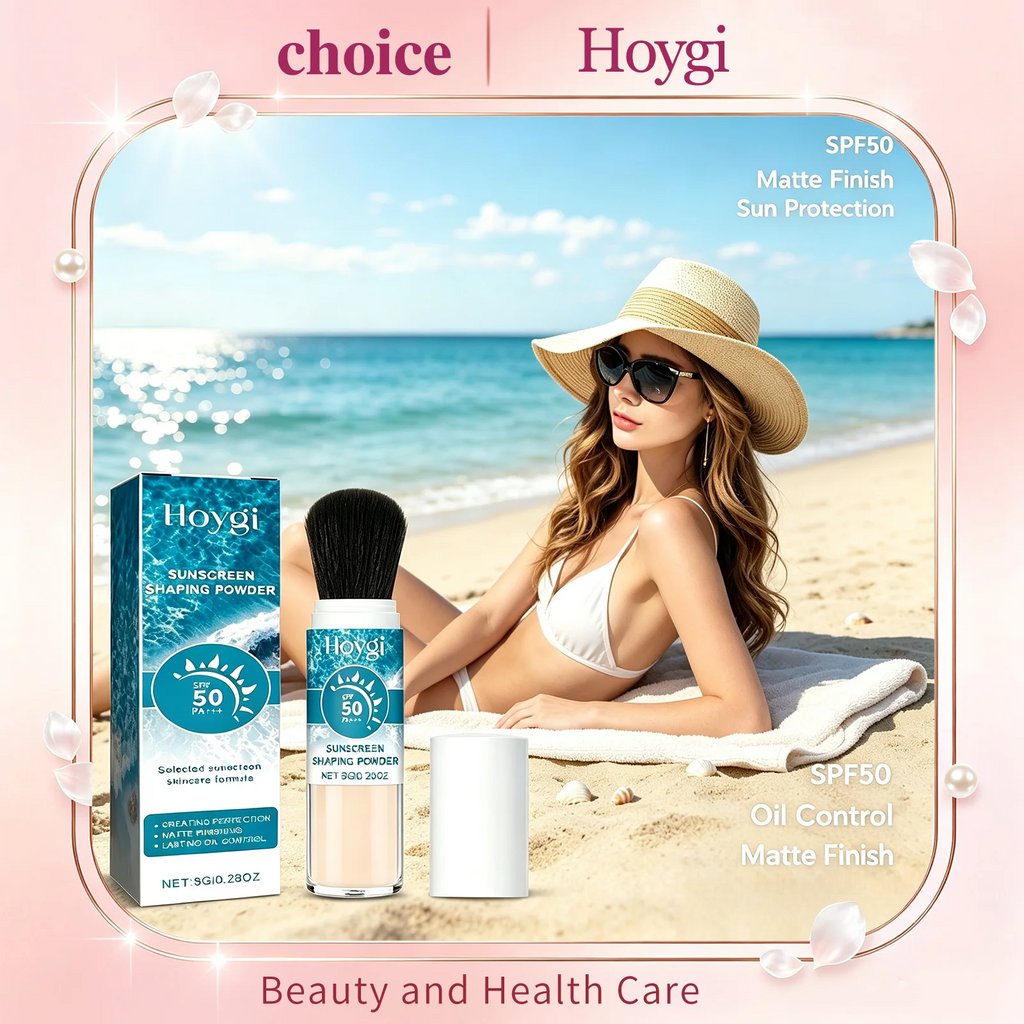 Hoygi SPF50 Mineral Sunscreen Shaping Powder Oil Control Matte Pore?Covering Lightweight Mild Face Makeup Setting Loose Powder