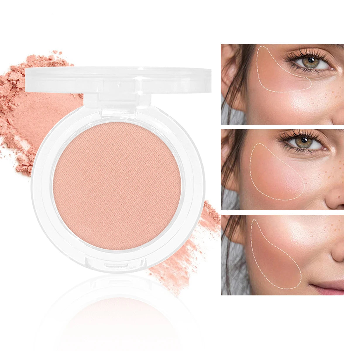 Daily single-color blush - Blush with a subtle wine-like sheen, fine glittering, natural color palette, pure makeup allure - AliExpress 66