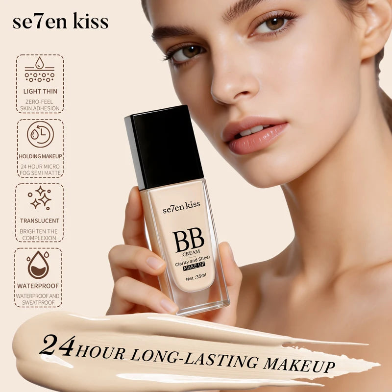 BB Cream Concealer Long-Lasting Makeup, Waterproof and Sweatproof, Brightens Skin Tone, Liquid Foundation - AliExpress 66