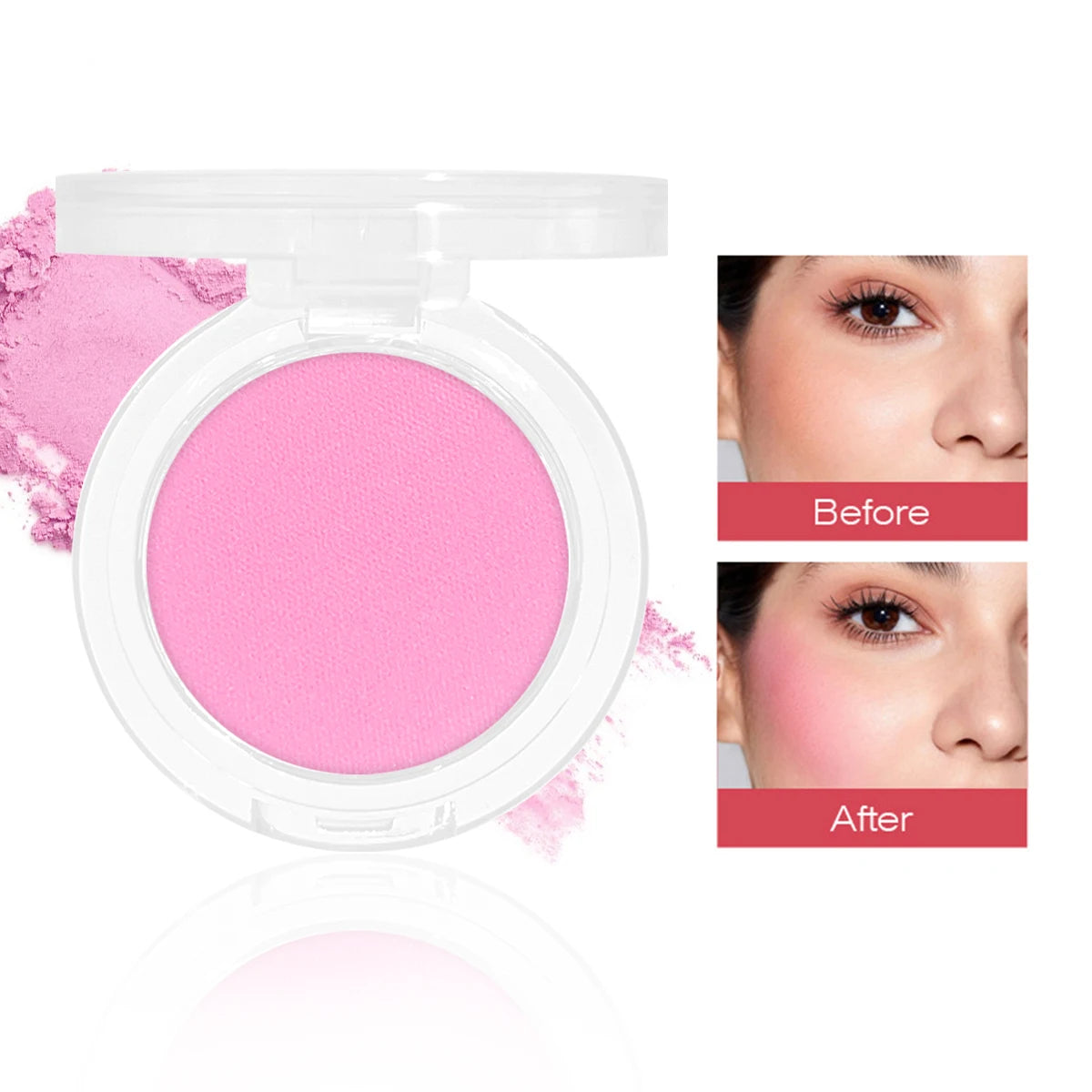 Daily single-color blush - Blush with a subtle wine-like sheen, fine glittering, natural color palette, pure makeup allure - AliExpress 66
