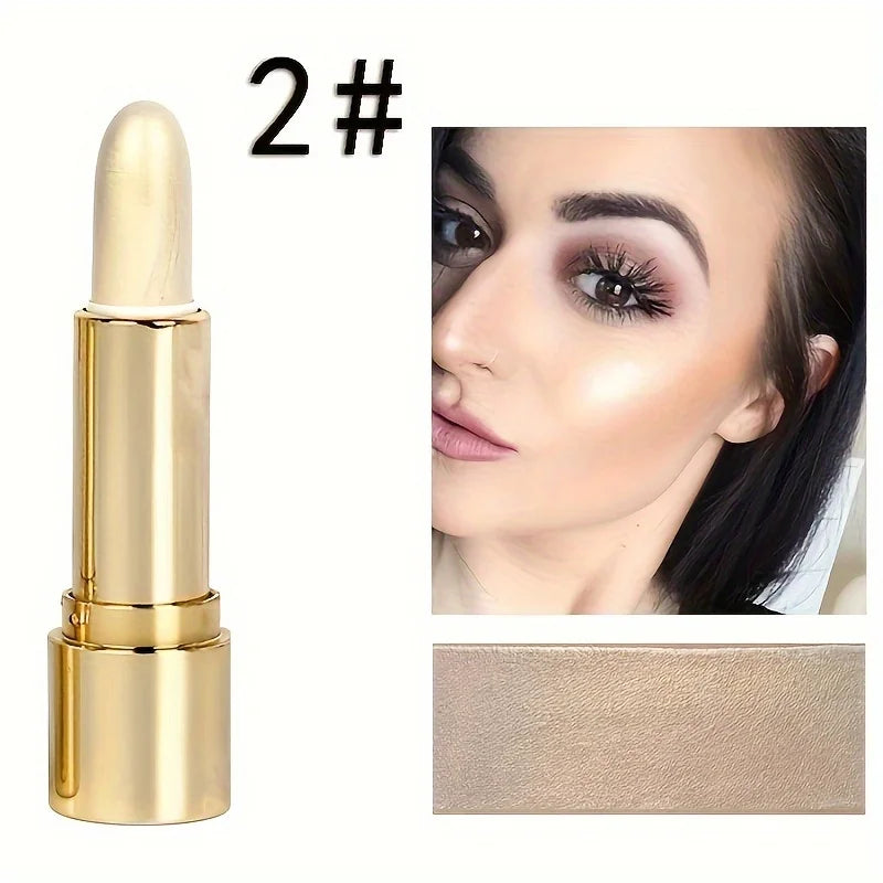 3 Color Highlighter Stick Portable Face Contour Natural Shimmer Glow Long-Lasting Cream Highlighter for Cheekbones Nose - AliExpress 66