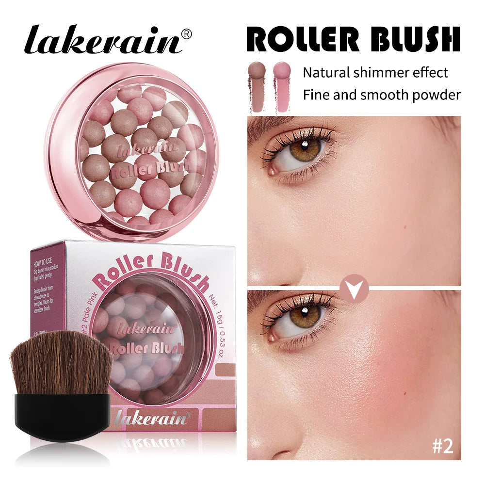 Lakerain Roller Blush Long-lasting Holding Natural Makeup Spherical Appearance Design Powdery Texture Pearlescent Effect Blush - AliExpress 66
