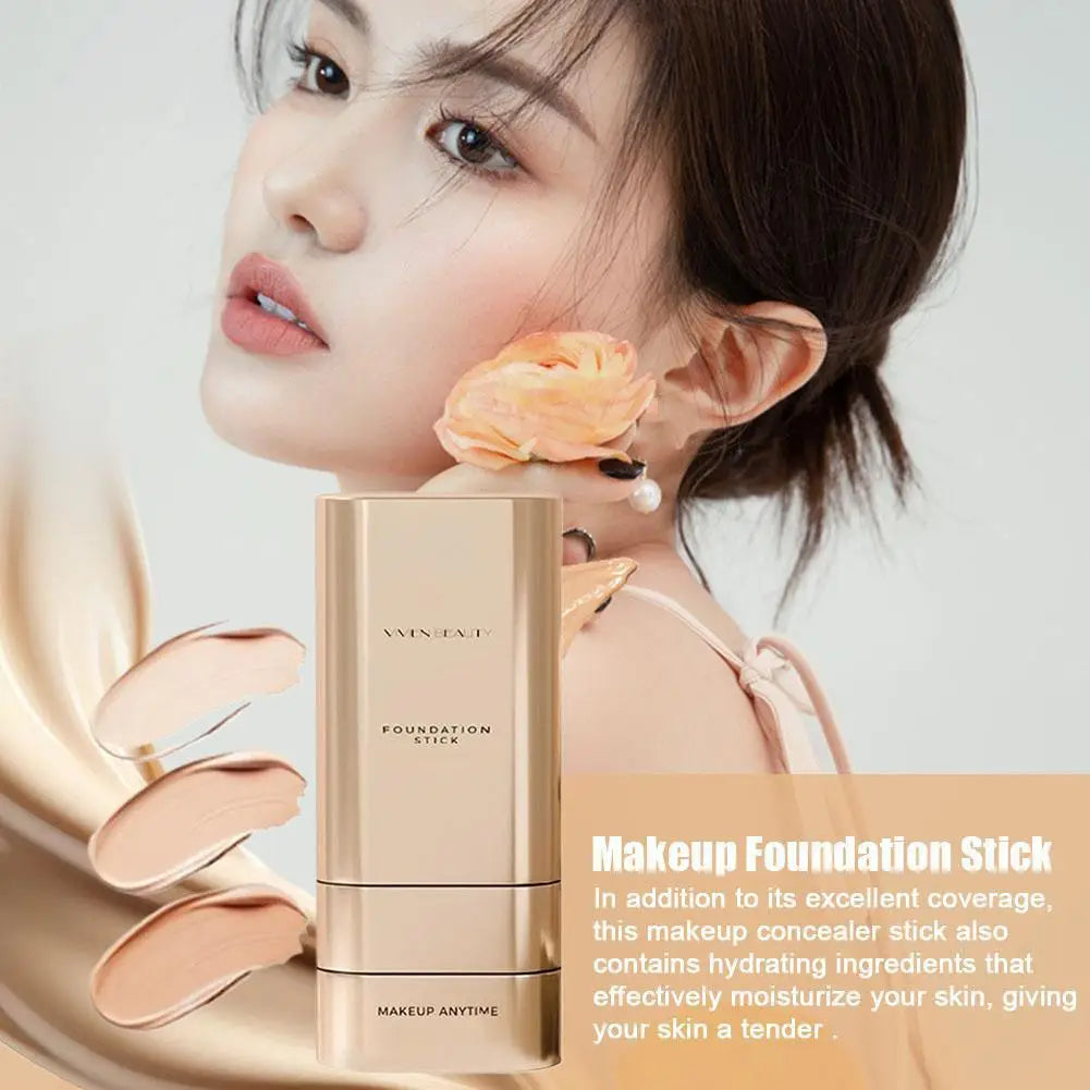 Face Foundation Stick With Brush, Velvet Moist Light Concealer Full Coverage Oil Control Dark Circles Corrector Facial Makeup - AliExpress 66