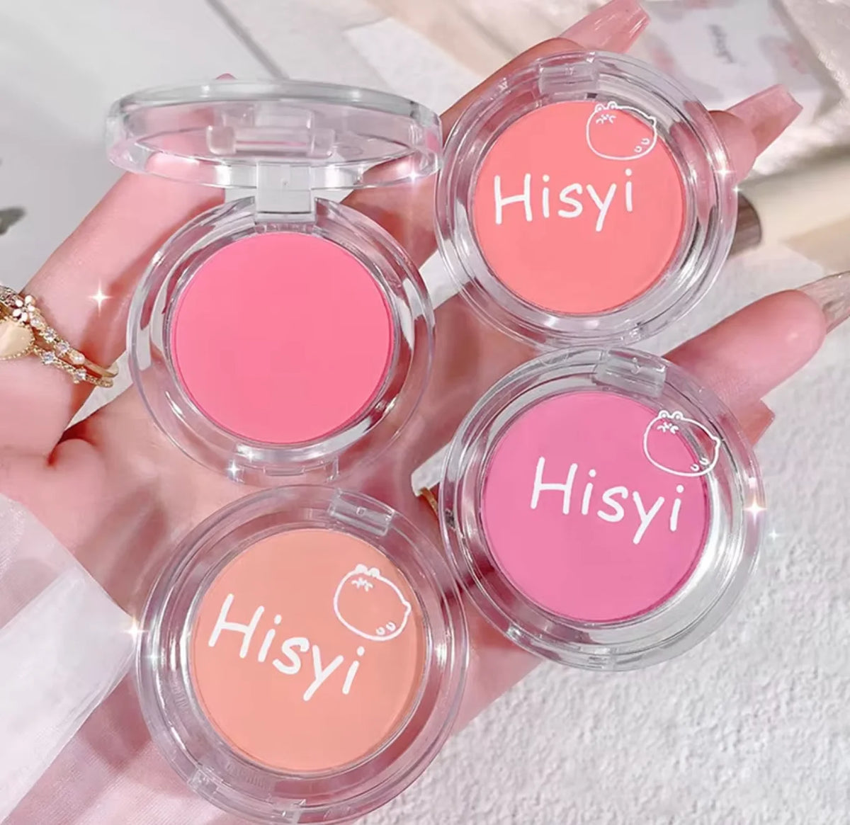 Daily single-color blush - Blush with a subtle wine-like sheen, fine glittering, natural color palette, pure makeup allure - AliExpress 66