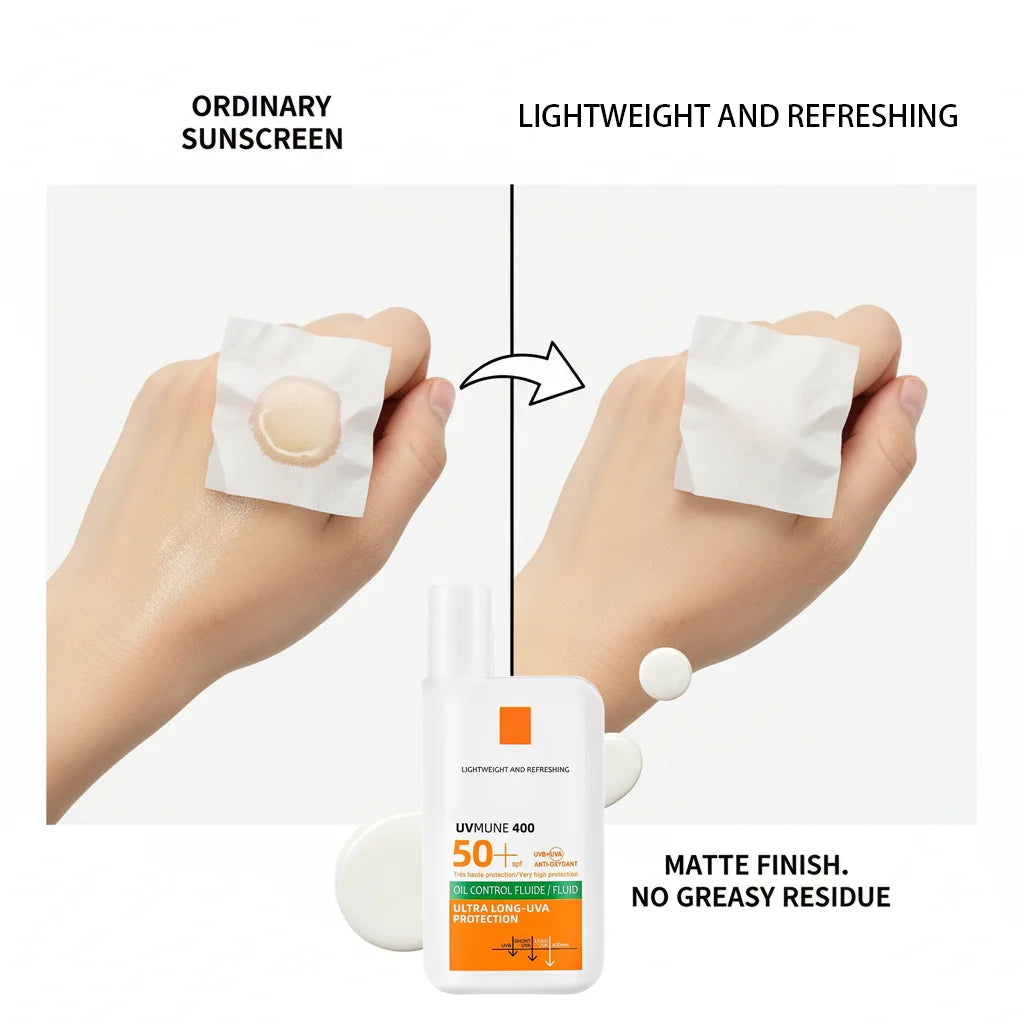 SPF50+ Sunscreen Lotion Lightweight Non-Greasy UV Protection Face Body Sunscreen Lasting Moisturizing Refreshing Sunburn Defense