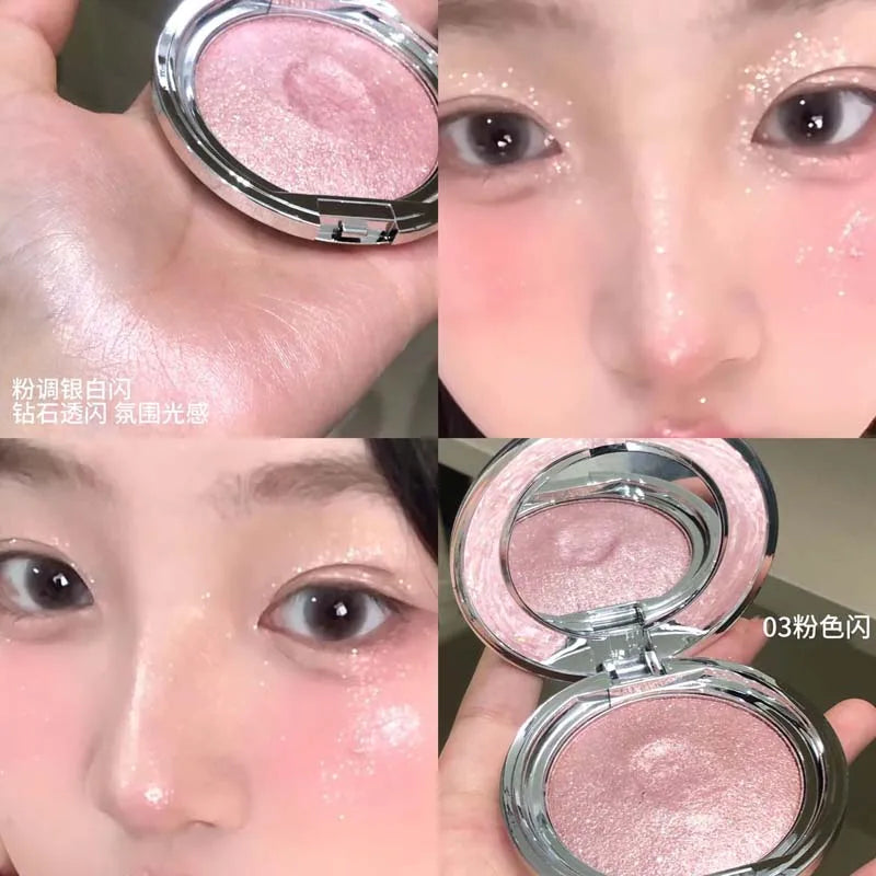 kakashow Diamond Shimmer Highlighter Cream Potato Texture Long Lasting Multi-Use Face Eye Cheek Makeup for Party & Gift