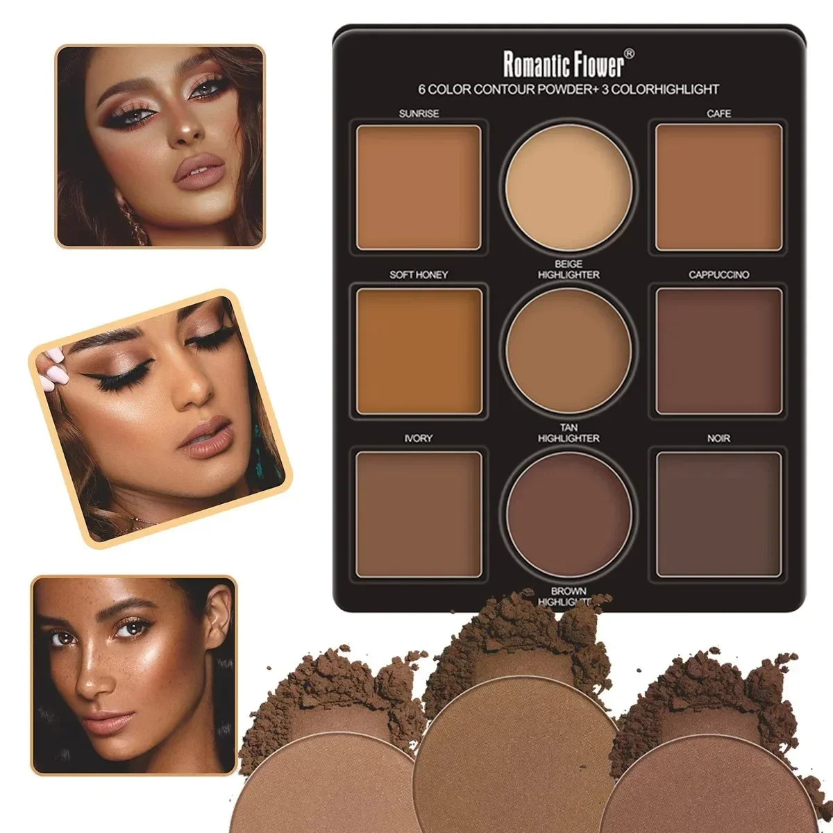 1 PC 9 Colors Makeup Palette Kit - 6 Color Contour & 3 Color Highlight Long-Lasting Waterproof Beauty Tools For Women Makeup - AliExpress 66