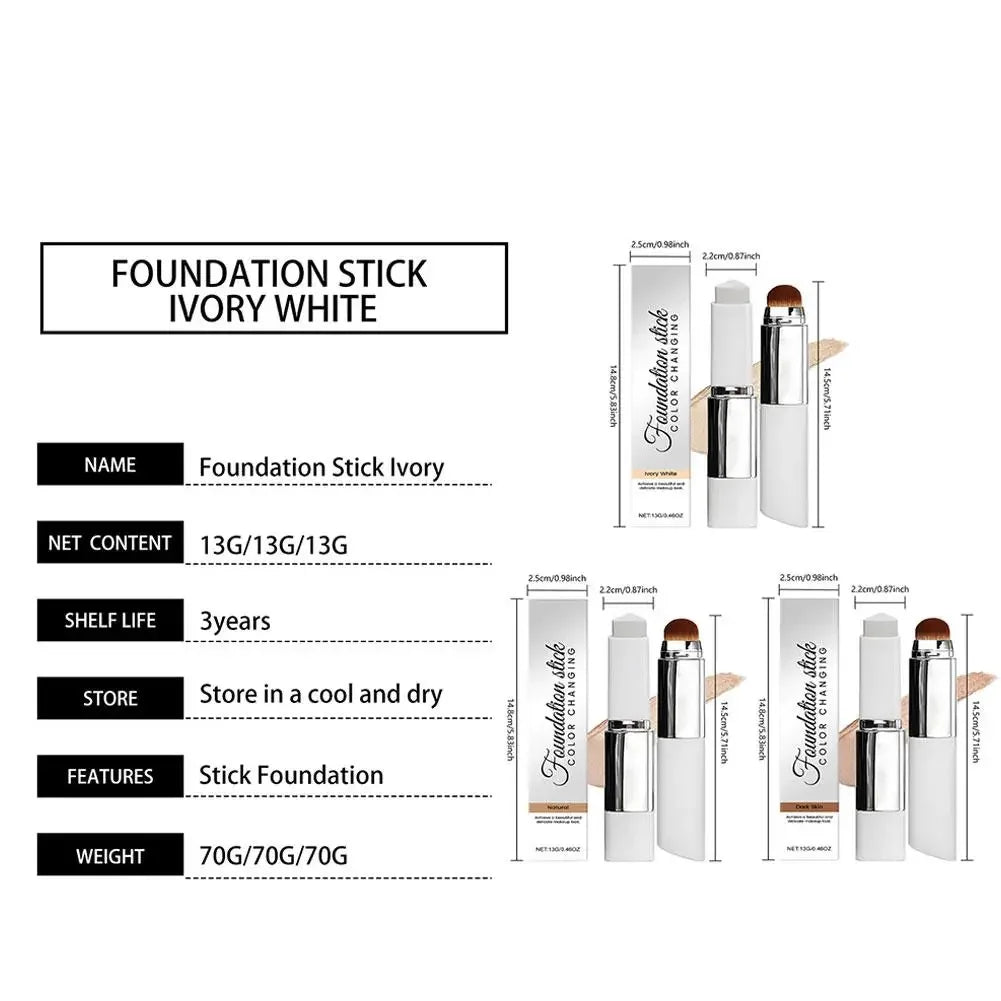 New 2-in-1 Color-Changing Foundation Stick Liquid Lightweight Moisturizing Brightening Foundation Color Changing For All Skin - AliExpress 66