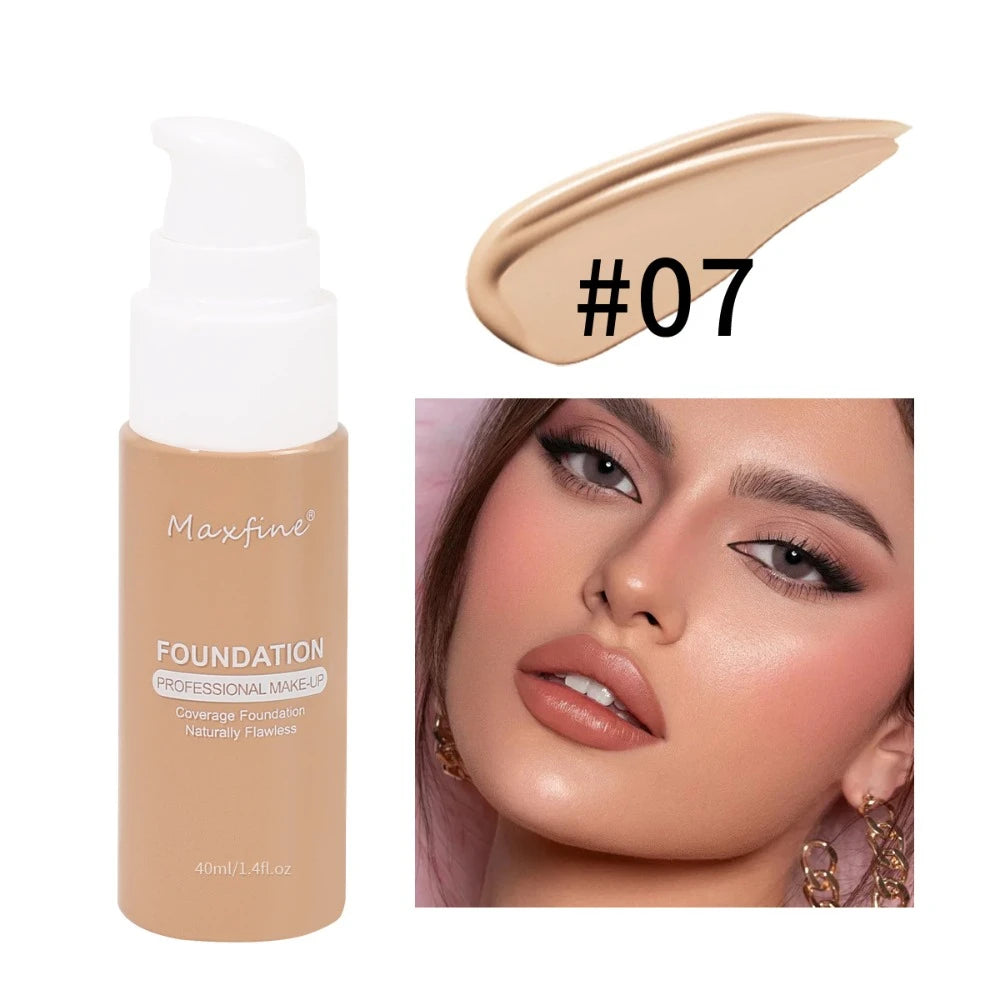 Professional Oil-Control Liquid Face Foundation Waterproof Full Coverage Matte Base Long Lasting Makeup Base